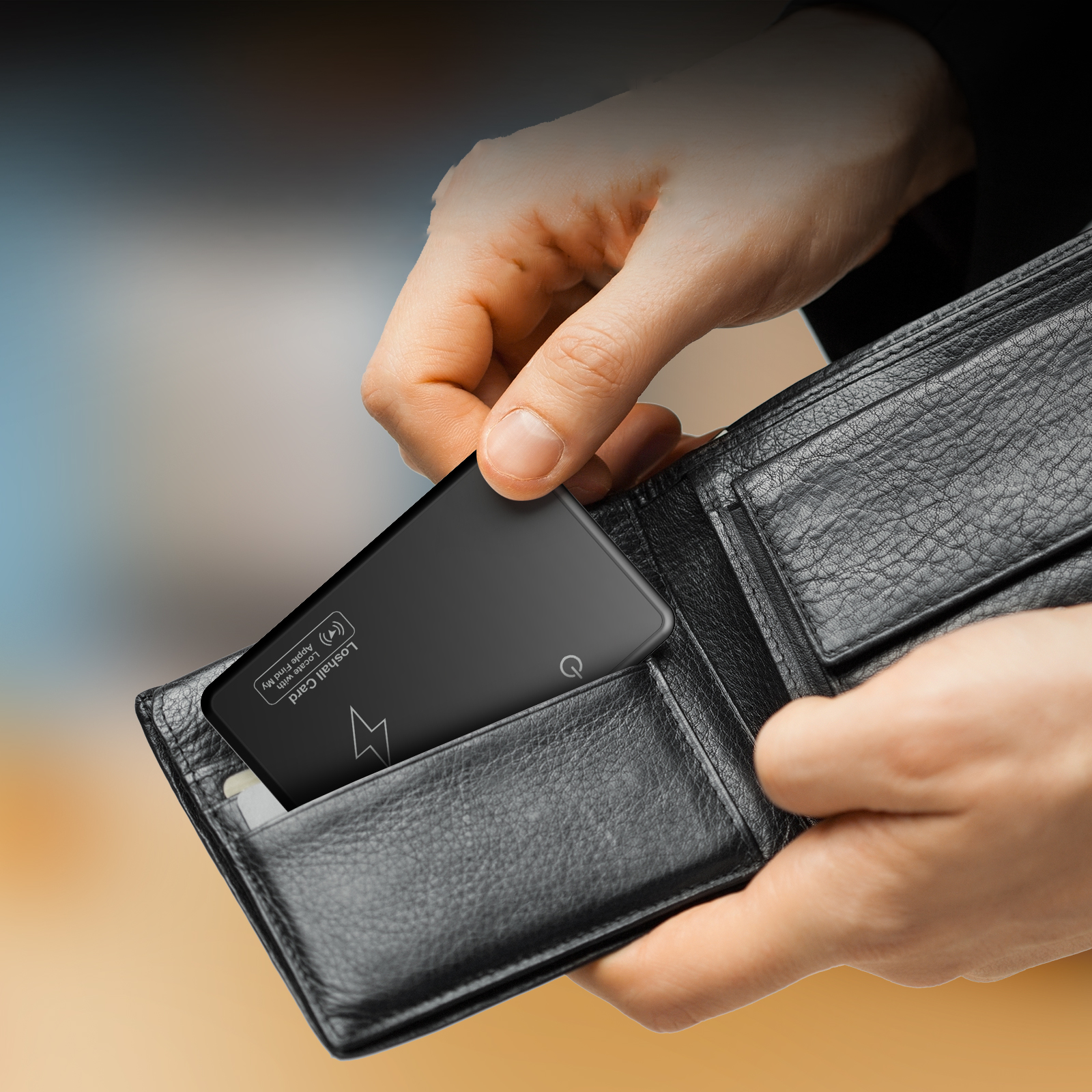 DEEMVED Card-Sized Bluetooth Tracker, Works with Apple Find My Network - Ultra-Slim Anti-Lost Tag for Keys, Wallet, Luggage, Backpack & Electronic Devices